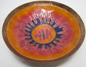 Vintage Mid Century Modern MCM Enamel on Copper Abstract Art 6" - Picture 1 of 4
