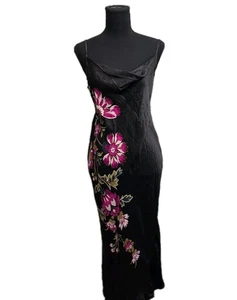 NWT Anthropologie Floral Sleeveless Satin Dress Evening Event Women XS Maxi - Picture 1 of 11