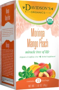 Moringa Mango Peach Organic Tea 25 Bag Box - Picture 1 of 1