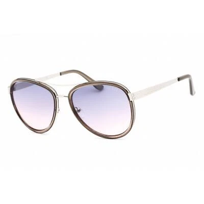 Gafas de sol para mujer Guess Factory gris/plateado marco de metal aviador GF6188 20B Foto 1 de 2