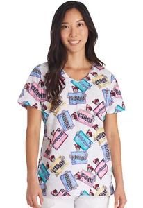 Where's Waldo? Cherokee Scrubs Tooniforms V Neck Top TF626 LDRH - Picture 1 of 7