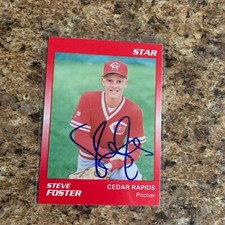 Steve Foster Signed 1989 Star Minor League Rc Auto Cedar Rapids Reds Rockies 