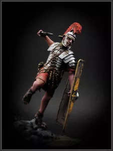 1/24 75 mm antiker römischer Soldat mit Schild und Schwert unbemalt Modellbausätze Neu - Bild 1 von 2