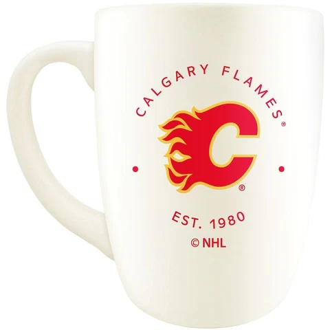 Calgary Flames The Sports Vault 14oz. Vintage Stamp Retro Diner Mug NHL Hockey Cover