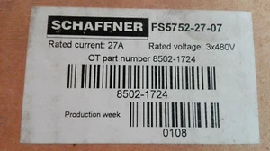Schaffner Filtre Module / 8502-1724/FS5752-27-07/27A, 3x480V - Picture 1 of 6