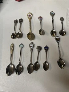 Souvenir Spoons - Silver Plate + Other Lot of 12 Vintage  - Picture 1 of 5