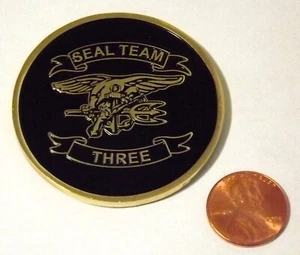 Challenge Coin - US Navy - SEAL Team THREE - Ask the Chief - Serialized - Honor - Picture 1 of 2