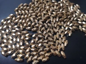 1000pcs 8mm x 4mm Acrylic Faceted RICE Oval Beads METALLIC GOLD GOLDEN A44 - Picture 1 of 2