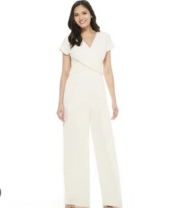 Gal Meets Glam Cream Romantic Wedding Modern Minimialist Jumpsuit Sz 2 P NWT - Picture 1 of 9