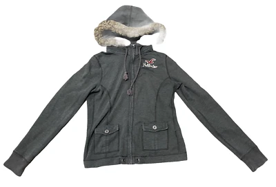 Abrigo Hollister Chaqueta Manga Larga Mujer Jr Talla Mediana M Gris Mezcla Algodón Foto 1 de 4