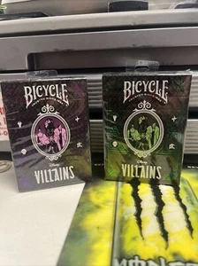 Bicycle Disney Villains Limited Edition Green & Purple Playing Cards ~ 2 Decks! - Picture 1 of 2