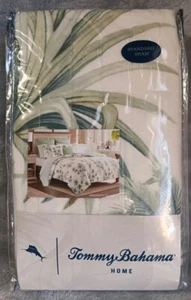 Tommy Bahama Standard Pillow Sham Serenity Palms Tropical Quilted Cotton - Picture 1 of 4