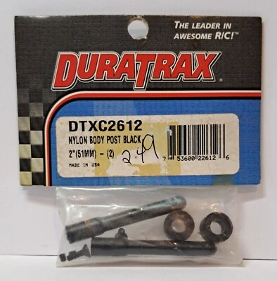 Vintage Duratrax RC Original Factory Parts #DTXC2612 Black Nylon Body Posts NEW - Image 1 of 2