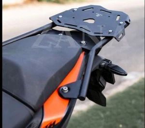 "TOP RACK WITH PLATE TYPE 2, BLACK" FIT FOR KTM ADVENTURE 250/390/390X - Picture 1 of 4
