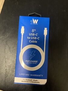 Just Wireless USB-C to USB-C PVC Cable - White