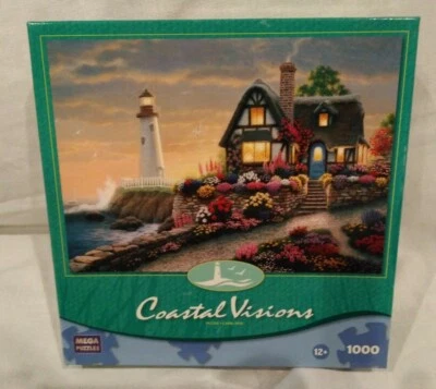 NEW MEGA COASTAL VISIONS 1000 PIECE PUZZLE LIGHTHOUSE LOOKOUT 2008 - Image 1 of 4