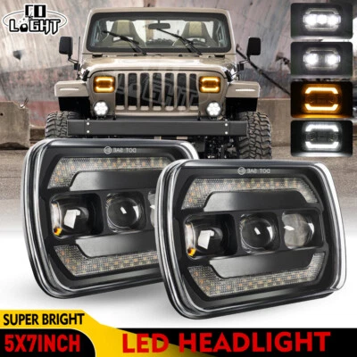 2x E-geprüft 5x7 Zoll Scheinwerfer Für Jeep Cherokee XJ Wrangler YJ Toyato Mazda - Bild 1 von 4