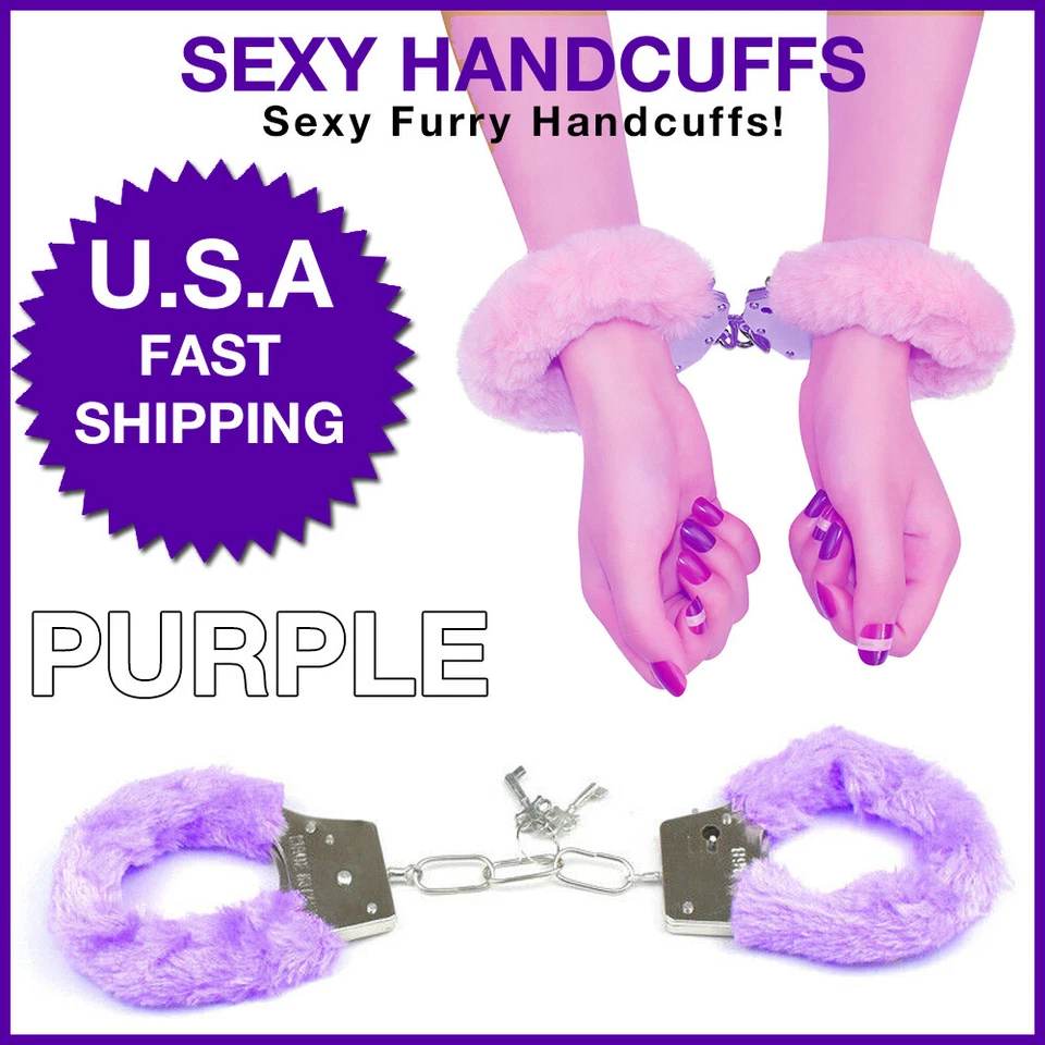 Esposas simples para mujeres adultas en púrpura para disfraces teatro recreación dormitorio Foto 1 de 3