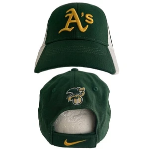 Vtg 90s Nike Team MLB Oakland Athletics A's Strapback Hat Cap - Picture 1 of 11
