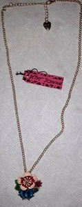Betsy Johnson Blue/aqua Floral Pendant Necklace - Picture 1 of 4