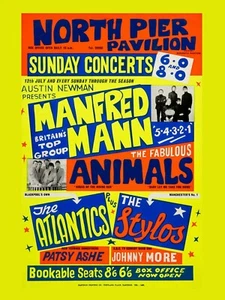 Manfred Mann / Animals north pier blackpool 16" x 12" Photo Repro Concert Poster - Imagen 1 de 1