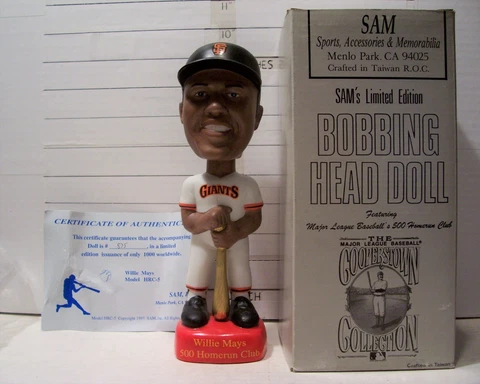 1993 SAM 500 HOME RUN WILLIE MAYS BOBBLEHEAD S.F. GIANTS 875/1000 MINT VERY RARE Cover