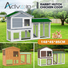 Advwin Rabbit Hutch Chicken Coop 2 Storey Run Cages Outdoor Pet House 3 Types