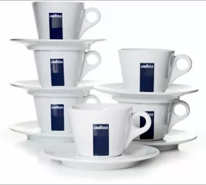 x6 Lavazza Cappuccino Cup & Saucer Set Coffee Italian Mug CUPS Cafe Expresso Tea - Picture 1 of 4