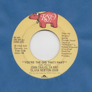 45 RPM- 7'' - JOHN TRAVOLTA AND OLIVIA NEWTON-JOHN - YOU'RE THE ONE THAT I WANT - Picture 1 of 2