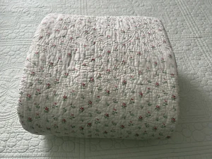 Ralph Lauren King(110"x85") Quilt Coverlet Tiny Pink Flower Reversible - Picture 1 of 13