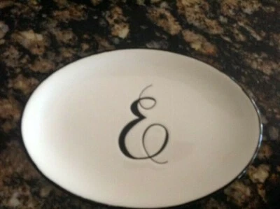 Letter E - Mud Pie Monogram Initial Coin Holder Soap Dish 5.5x3.75x.75 IN - Image 1 of 2