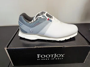 NEW IN BOX MEN'S FOOTJOY PRO SL SPORT SHOES, COLOR: WHITE/BLUE, SIZE: 9 - Picture 1 of 3