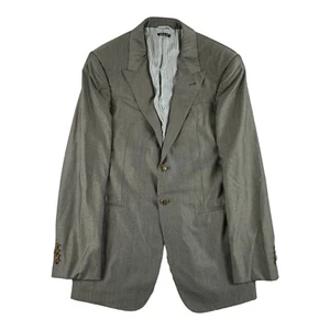 Giorgio Armani Black Label Gray Melange Notch Lapel Wool Silk Blazer Size 42L - Picture 1 of 9