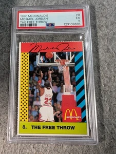 McDonald's Michael Jordan 1990 #8 PSA 5 EX The Free Throw Bulls NBA - Imagen 1 de 1