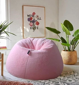 Fur Bean bag Chair Sofa cover Pink without beans Living Room With Comfort XXXL - Picture 1 of 5