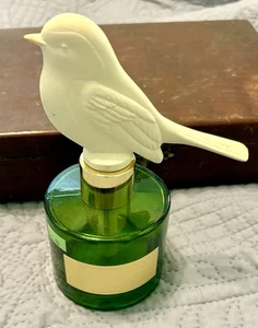 Crabtree & Evelyn Home Fragrance Bottle Green w/ Porcelain Bird Diffuser (Empty) - Picture 1 of 3