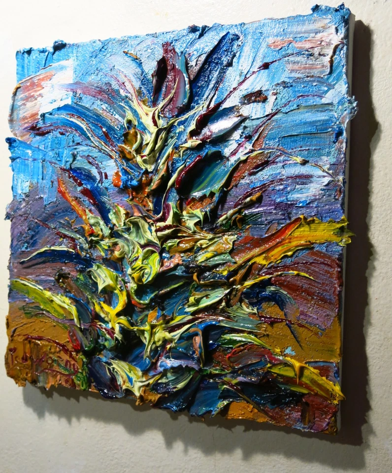 ОРИГИНАЛЬНАЯ КАРТИНА МАСЛОМ█ВИНТАЖНОЕ ИСКУССТВО█ПОДПИСАННАЯ ЭКСПРЕССИОНИСТСКАЯ ПОП█АБСТРАКТНАЯ ПРИРОДА URBAN - Изображение 1 из 4