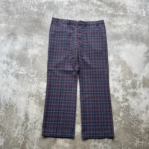 True Vintage 1970’s Wool Plaid Flare Dress Slacks Pants 38x30  - Picture 1 of 11