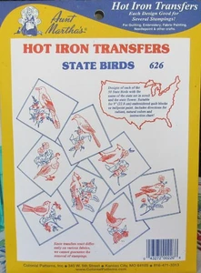 626 Aunt Marthas 50 USA STATE BIRDS Embroidery Transfer Pattern Quilt Block NEW - Picture 1 of 1