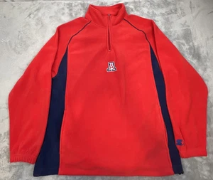 Arizona Wildcats Sweater Mens Large Red NCAA College Quarter Zip Fleece Starter - Picture 1 of 13