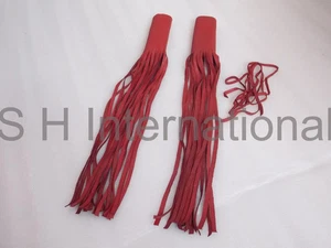 Handlebar Grip Cover Fringe Tassel Red Leather For Indian Chief Motorcycle - Picture 1 of 2