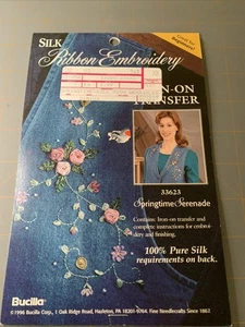 Bucilla Silk Ribbon Embroidery Springtime Serenade Iron On Transfer Kit - Picture 1 of 2