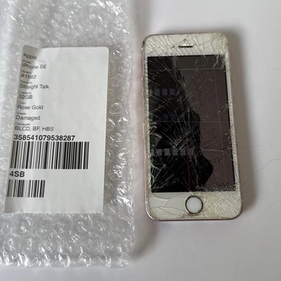Apple iPhone SE A1662 32 GB Oro Rosa (Straight Talk) agrietado/doblado - PARA REPARACIÓN Foto 1 de 4