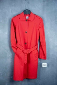 BNWT ANNE KLEIN BELTED LADIES RED TRENCH COAT SIZE 2 MSRP 149.99 lined - Picture 1 of 2