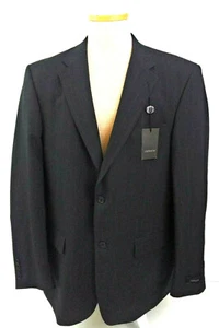 Claiborne Men's Charcoal Gray Chalk Stripe Wool Suit Jacket 44L NWT - Picture 1 of 11