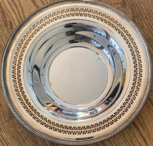 SILVER PLATE WM ROGERS BOWL ROUND SERVING 12" (PATTERN-835 W/ MAKERS MARKS) - Picture 1 of 5
