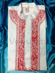Kurta de algodón puro pintado a mano para hombre, estilo indio, hombre Kurta Punjabi - Imagen 1 de 6