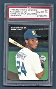 1989 Mother's Cookies Name Ken Griffey Jr. Mariners #4 Rookie PSA 10 #07016739