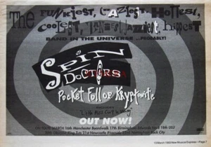 SPIN DOCTORS, 'Pocket Full of Kryptonite'; Music ADVERT PRINT : 1993 Ad to Frame - Imagen 1 de 1