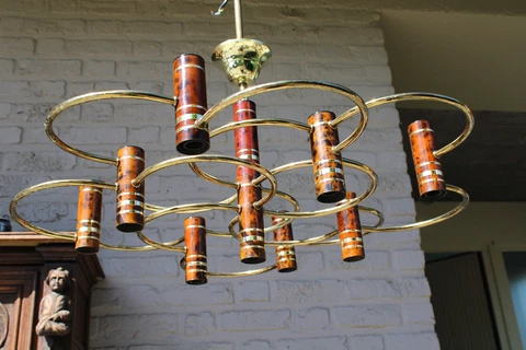 Vintage Sciolari design   9 tubes metal mid century chandelier lamp 1970s Cover